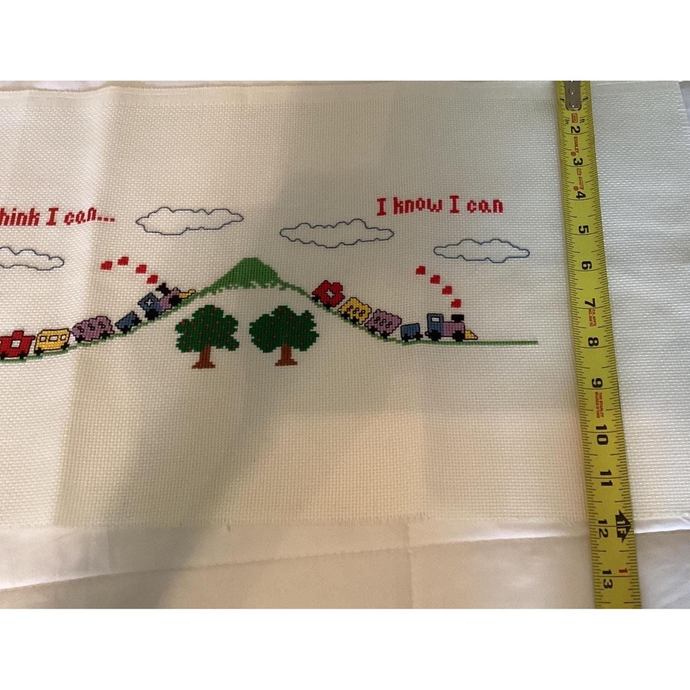 Cross Stitch "I Think I Can" Thomas the Train stitched & ready to‎ frame - Picture 2 of 6